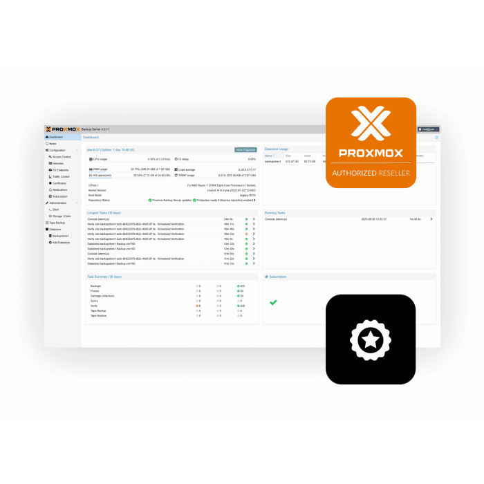 Subscription (1 year) Proxmox Backup Server Standard PBS-STD-1YR