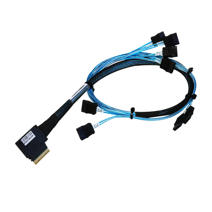 Supermicro Slimline SAS x8 (LA) auf 8x SATA-Kabel, 70 cm (CBL-SAST-0827)