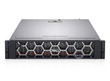 Disk-Array Dell PowerStore 5200T mit, 2x Doppel-E/A-Modul (4x32Gb FC), 6x 3.84TB SSD NVMe, Montageschienen, Abdeckung