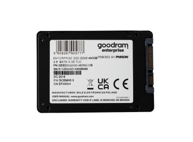 Hard drive Goodram Enterprise 480MB SSD SATA 6G 2.5" TLC RI GESD05SA00-480NS30B