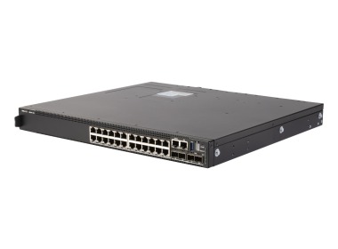 New Switch Dell PowerSwitch N3224T-ON 24x1GbE BASE-T 4x10GbE SFP+ 2x100GbE QSFP28 stack R2F Reverse Flow, 1x Netzteil, 3x Lüfter