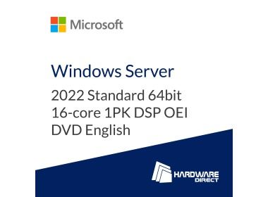 Operating System Microsoft Windows Server 2022 Standard 64bit 16-core 1PK DSP OEI DVD English