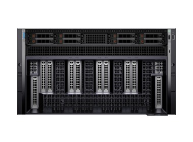 Server Dell XE9680 8x2.5 NVMe mit 2x Platinum 8470 52-Core, 1024GB RAM-Speicher DDR5, 6x3.2TB SSD NVMe U.2 2.5, 8x A100 SXM5 80GB vRAM, 2x1GbE LOM, 2x100GbE QSFP28 Adapter, 8x 1x400Gb/s NDR, 6xPSU, Montageschienen, iDRAC9