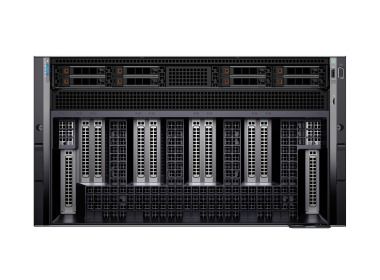 Server Dell XE9680 8x2.5 NVMe with 2x Platinum 8470 52-Core, 1024GB RAM DDR5, 6x3.2TB SSD NVMe U.2 2.5, 8x A100 SXM5 80GB vRAM, 2x1GbE LOM, 2x100GbE QSFP28 Adapter, 8x 1x400Gb/s NDR, 6xPSU, rails, iDRAC9