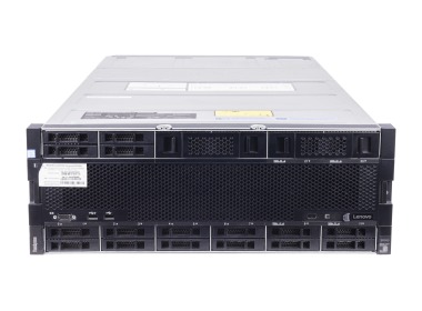 Server Lenovo ThinkSystem SR950 24x2.5" mit 8x Platinum 8276, 3TB RAM-Speicher, M1215, 2x960GB SSD SATA 2.5", 2x10GbE SFP+, 4xPSU, Montageschienen