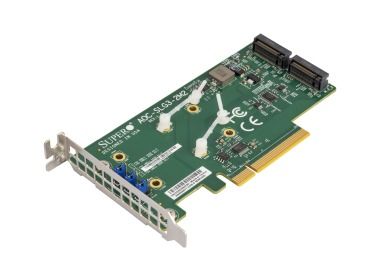 Supermicro 2x M.2 2280 drive adapter PCIe 3.0 x8 AOC-SLG3-2M2